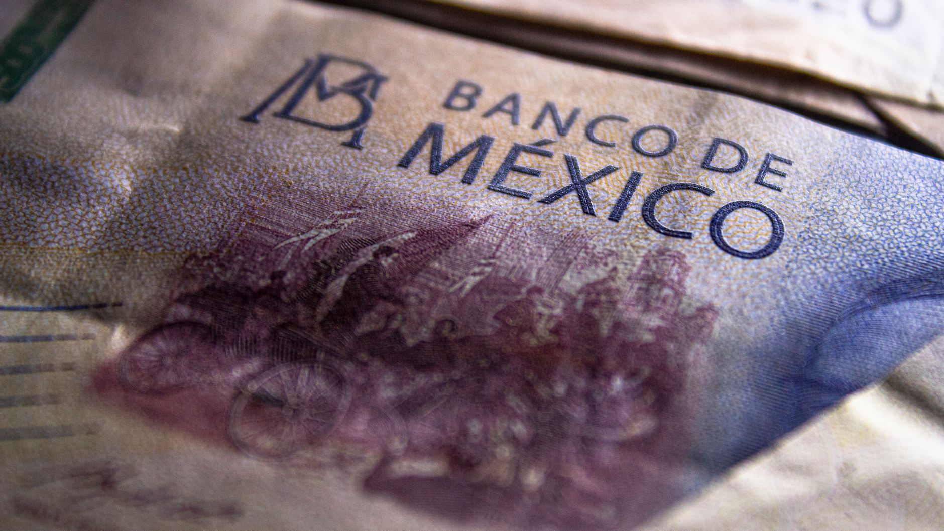 Detalle de un billete mexicano emitido por el Banco de M&eacute;xico